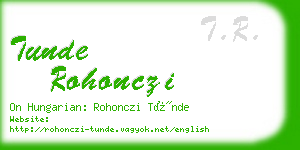 tunde rohonczi business card